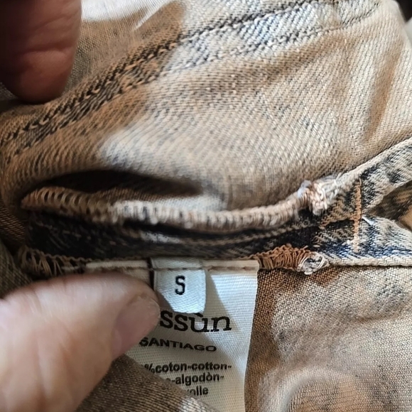 Sessun Ladies Faded Denim  Jacket With Belt Size S Oversized See Measurements - Picture 11 of 14